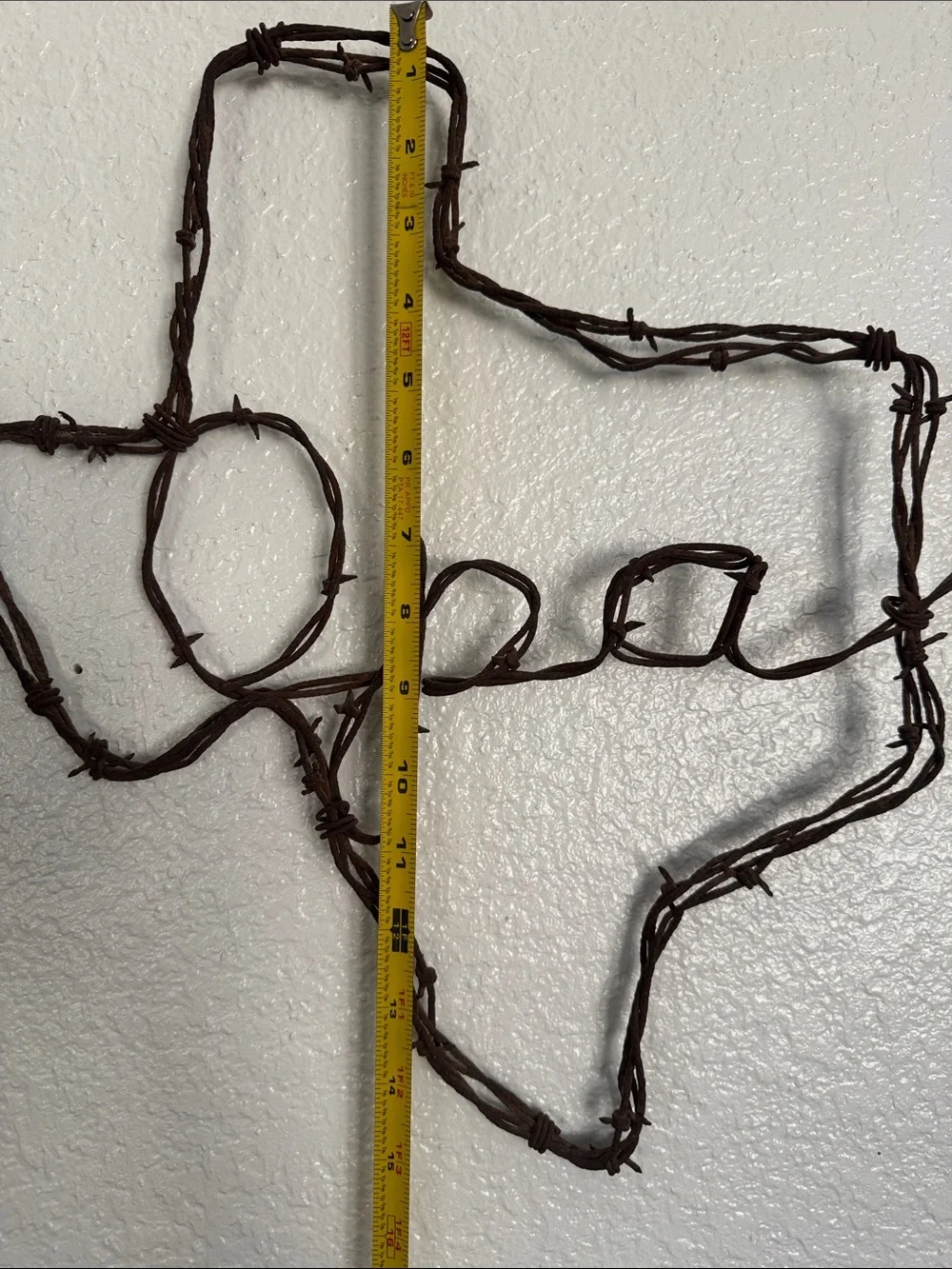 Handcrafted Barbed-Wire Texas Wall Art - 'Opa'